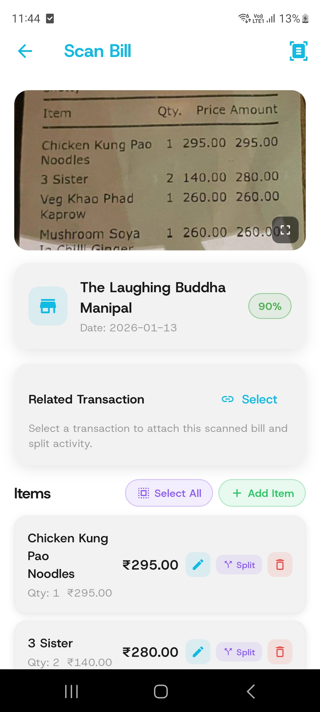 Bill Splitting background